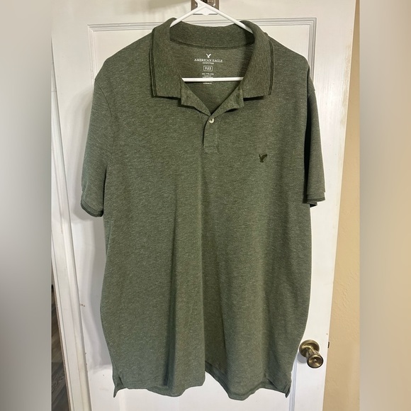 American Eagle Outfitters men’s flex classic fit Green Polo Shirt - Picture 1 of 8